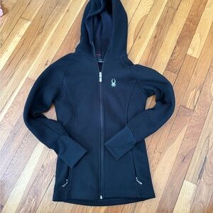 Spyder Black Ribbed Hoodie